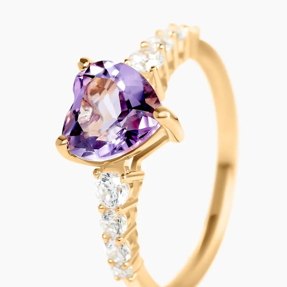 Sale Histoire d'Or Bague Fany Or Jaune Améthyste Oxyde De Zirconium or jaune améthyste violet
