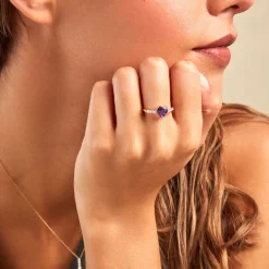 Sale Histoire d'Or Bague Fany Or Jaune Améthyste Oxyde De Zirconium or jaune améthyste violet