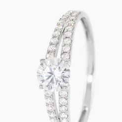 Clearance Histoire d'Or Bague Fina Or Blanc Oxyde De Zirconium