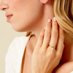 Outlet Histoire d'Or Bague Finesse Acier Jaune