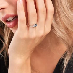 Discount Histoire d'Or Bague Guillemette Argent Blanc Pierre D'imitation