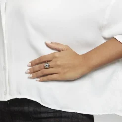 Best Histoire d'Or Bague Hans Plaqué Or Oxyde Pierre