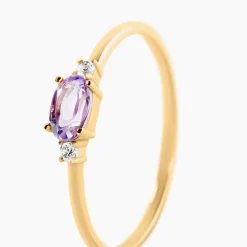 Outlet Histoire d'Or Bague Jardin Secret Or Jaune Améthyste Oxyde De Zirconium