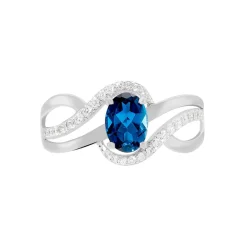 Clearance Histoire d'Or Bague Josyne Or Blanc Topaze Et Oxyde De Zirconium