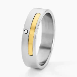 Clearance JOURDAN Bague Ahou Acier Blanc Diamant