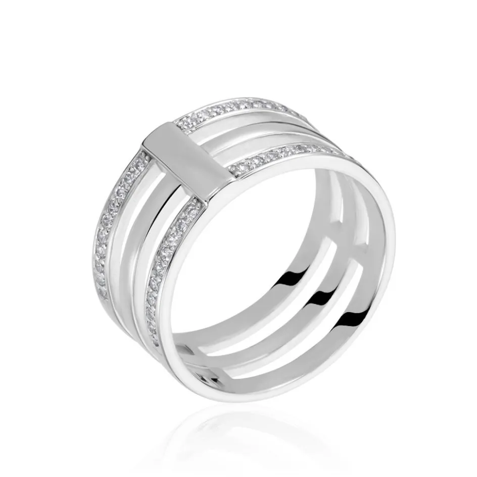 Best Histoire d'Or Bague Kirsten Argent Blanc Oxyde De Zirconium