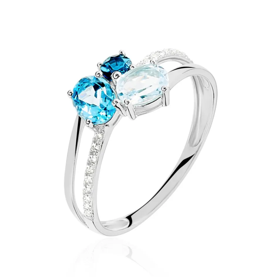 Discount Histoire d'Or Bague Lilia Or Blanc Topaze