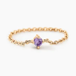 Outlet Histoire d'Or Bague Lilou Plaqué Or Doré Oxyde De Zirconium plaqué or jaune oxyde violet