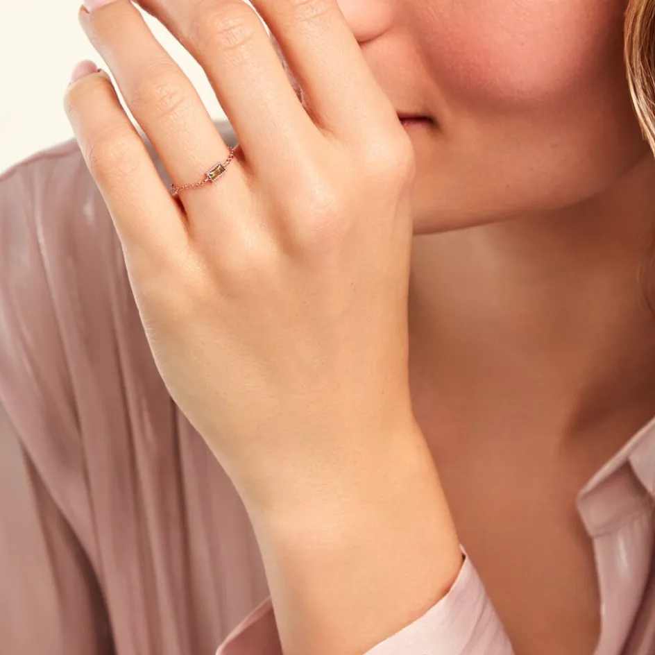 Histoire d'Or Bague Lipa Argent Rose Oxyde De Zirconium argent rose oxyde vert