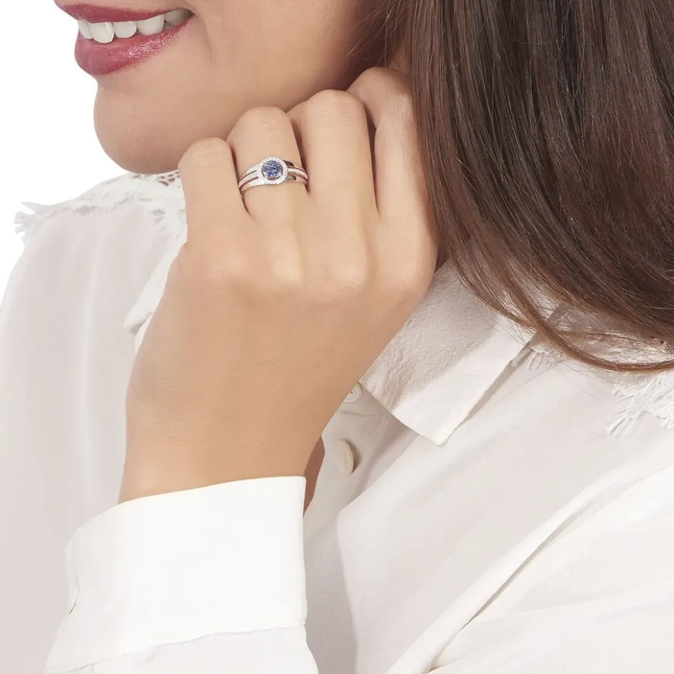 Outlet Histoire d'Or Bague Lise-laure Or Blanc Saphir Et Diamant