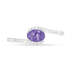 Discount Histoire d'Or Bague Loriane Or Blanc Amethyste Et Oxyde De Zirconium or blanc amethyste violette
