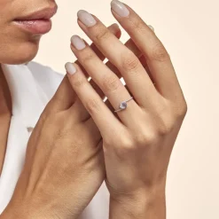 Histoire d'Or Bague Loriane Or Blanc Amethyste Et Oxyde De Zirconium* Bagues|Bagues Avec Pierre