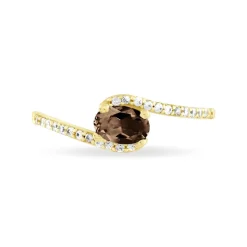 Clearance Histoire d'Or Bague Loriane Or Jaune Quartz Et Oxyde De Zirconium