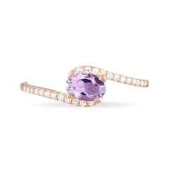 Clearance Histoire d'Or Bague Loriane Or Rose Amethyste Et Oxyde De Zirconium
