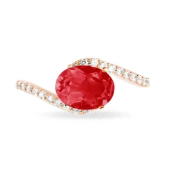 Outlet Histoire d'Or Bague Loriane Or Rose Rubis Et Diamant