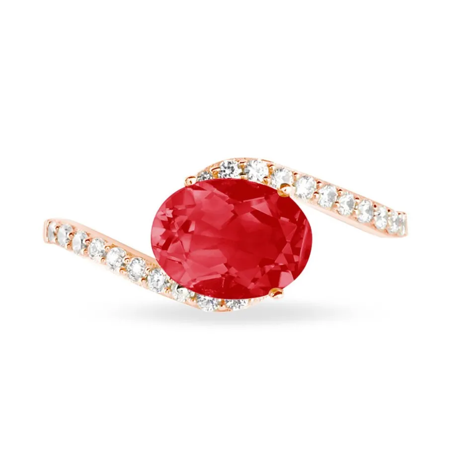 Outlet Histoire d'Or Bague Loriane Or Rose Rubis Et Diamant