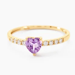 Outlet Histoire d'Or Bague Love Ring Or Jaune Améthyste Oxyde De Zirconium or jaune améthyste violet