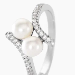 Online Histoire d'Or Bague Lua Argent Blanc Perle De Culture Oxyde De Zirconium