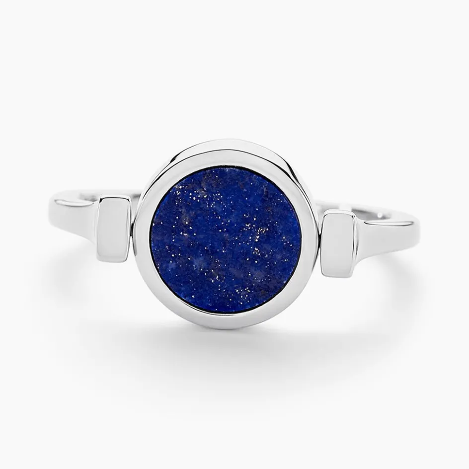Histoire d'Or Bague Lunatique Argent Blanc Lapis Lazuli Nacre* Bagues|Bagues Fantaisie