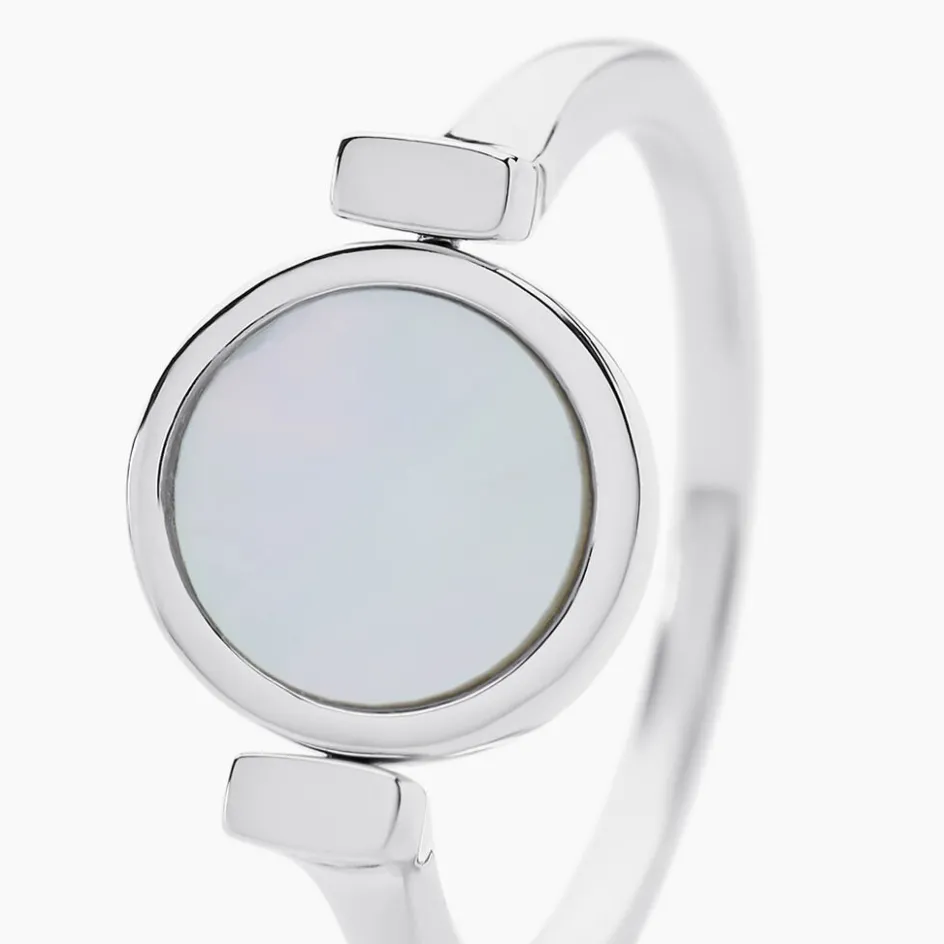 Histoire d'Or Bague Lunatique Argent Blanc Lapis Lazuli Nacre* Bagues|Bagues Fantaisie