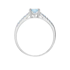 Online Histoire d'Or Bague Manon Or Blanc Topaze Et Oxyde De Zirconium or blanc topaze bleue