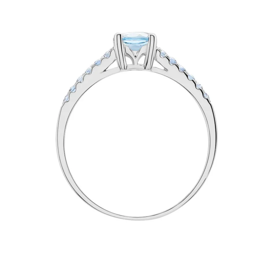 Online Histoire d'Or Bague Manon Or Blanc Topaze Et Oxyde De Zirconium or blanc topaze bleue