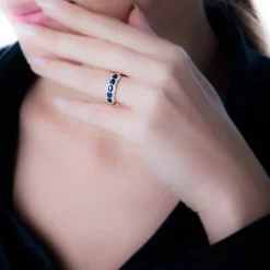 Discount Histoire d'Or Bague Margaux Or Rose Grenat Et Diamant