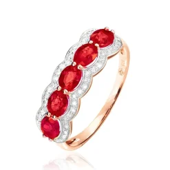 Histoire d'Or Bague Margaux Et Diamant or rose rubis