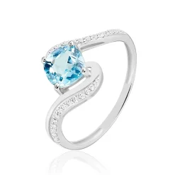 Histoire d'Or Bague Maria-serena Or Blanc Topaze Et Oxyde De Zirconium* Bagues|Bagues Avec Pierre