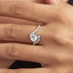 Histoire d'Or Bague Maria-serena Or Blanc Topaze Et Oxyde De Zirconium* Bagues|Bagues Avec Pierre