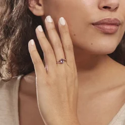 New Histoire d'Or Bague Marie-eva Or Rose Amethyste Et Oxyde De Zirconium or rose amethyste violette