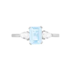 Outlet Histoire d'Or Bague Medyna Or Blanc Topaze Et Oxyde De Zirconium