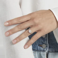 Best Histoire d'Or Bague Mentoura Or Blanc Diamant Synthétique