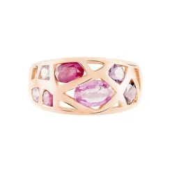 Best Histoire d'Or Bague Mosaique Or Rose Amethyste Et Rhodolite Et Saphir