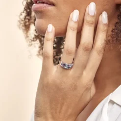 Discount Histoire d'Or Bague Multicolore Or Blanc Topaze Et Amethyste Et Saphir or blanc topaze bleue