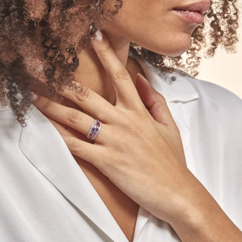 Histoire d'Or Bague Multicolore Or Blanc Amethyste Et Saphir Et Rhodolite* Bagues|Bagues Avec Pierre