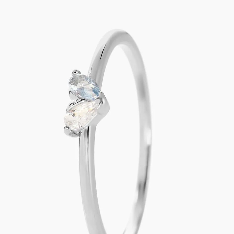 Sale Histoire d'Or Bague Myhalf Argent Blanc Oxyde De Zirconium argent blanc oxyde bleu sky