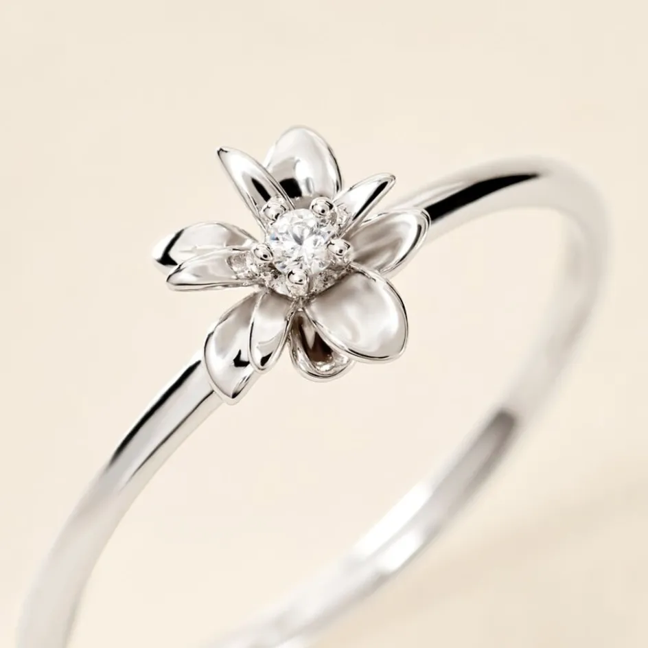 Best Histoire d'Or Bague Narcisse Dream Argent Blanc Oxyde De Zirconium