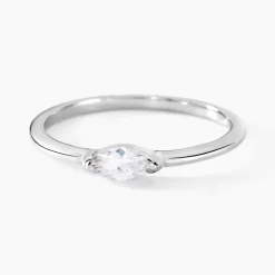 Discount Histoire d'Or Bague Navette De Zirconium argent blanc oxyde