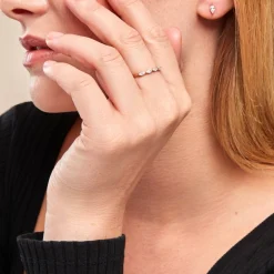 Hot Histoire d'Or Bague Navette De Zirconium argent rose oxyde