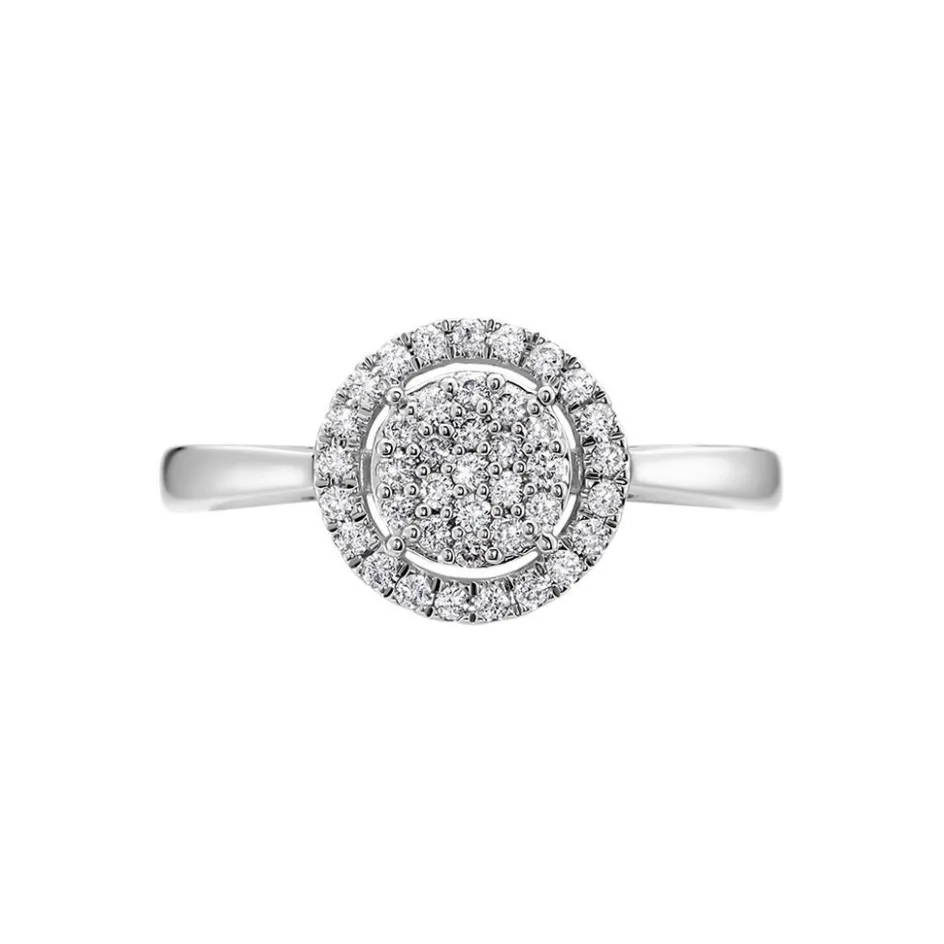 Clearance Histoire d'Or Bague Nawra Platine Blanc Diamant Synthétique