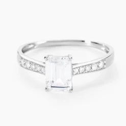 Sale Histoire d'Or Bague Or Blanc Gesacus Oxyde De Zirconium