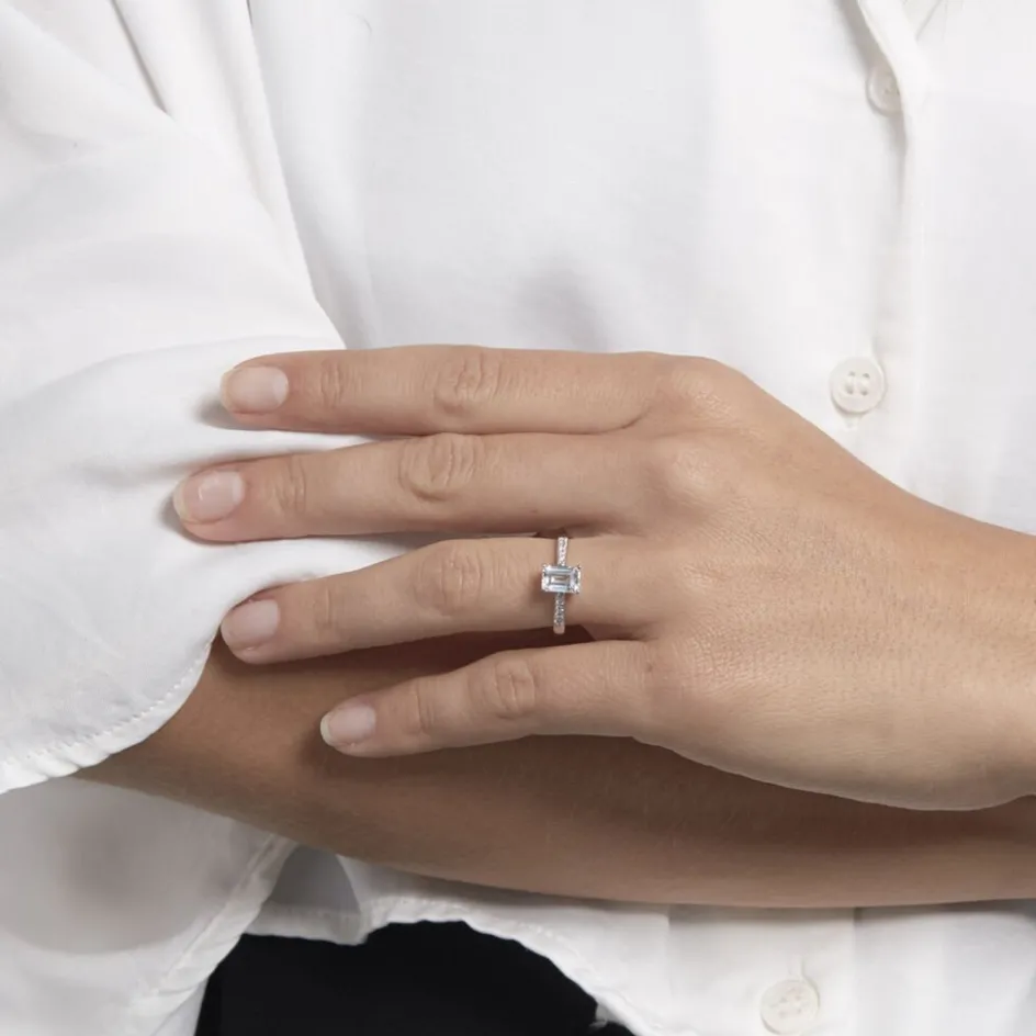 Sale Histoire d'Or Bague Or Blanc Gesacus Oxyde De Zirconium