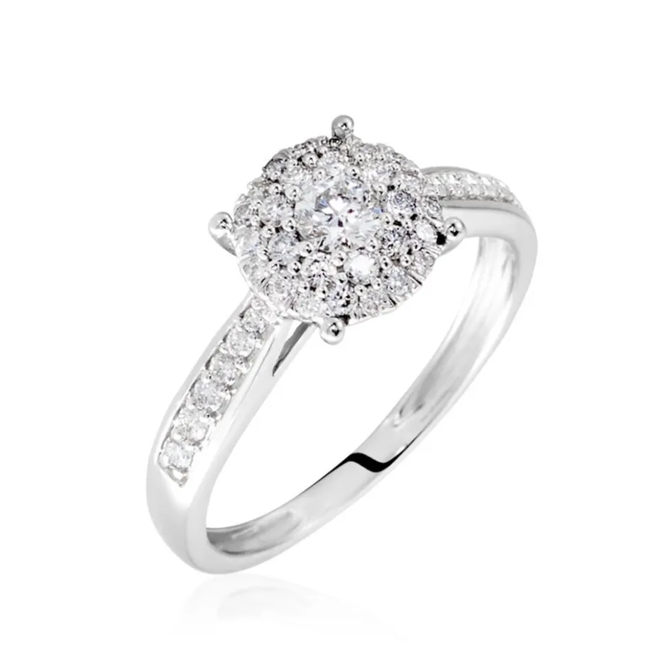 Outlet Histoire d'Or Bague Or Blanc Shirlene Diamant Synthetique