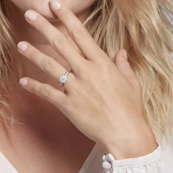 Outlet Histoire d'Or Bague Or Blanc Shirlene Diamant Synthetique