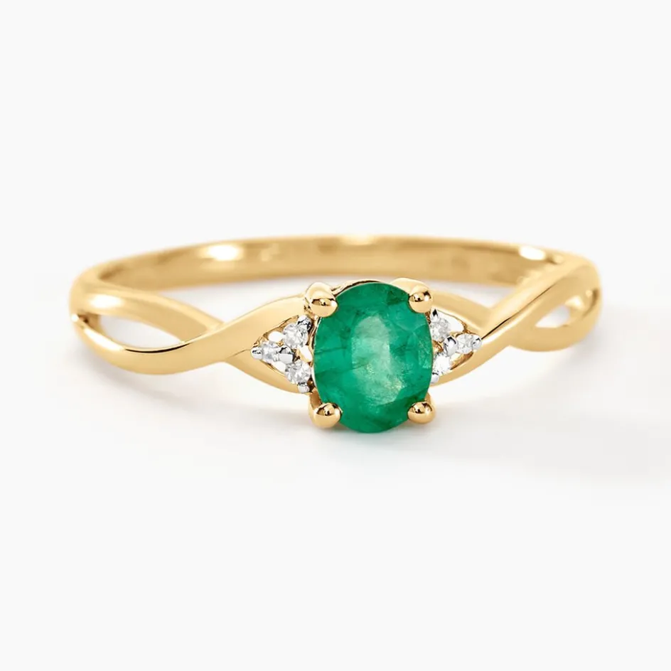 Histoire d'Or Bague Or Jaune Cassie Emeraude Et Diamant or jaune emeraude