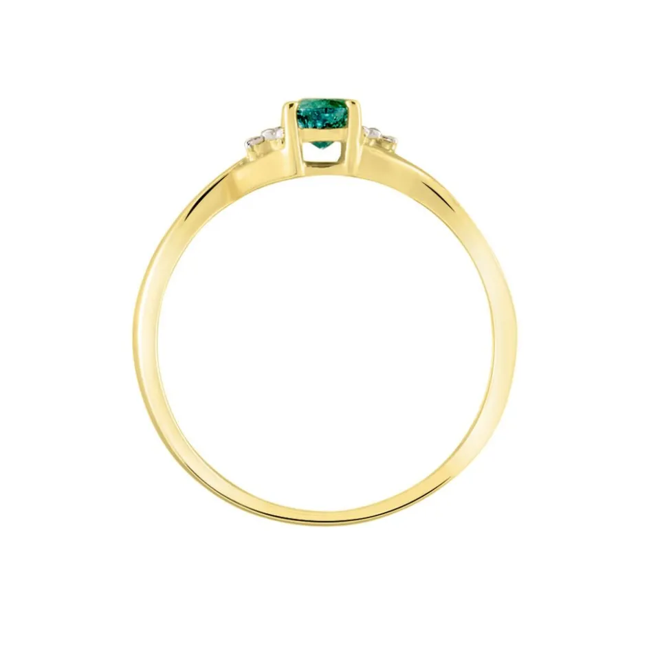 Histoire d'Or Bague Or Jaune Cassie Emeraude Et Diamant or jaune emeraude