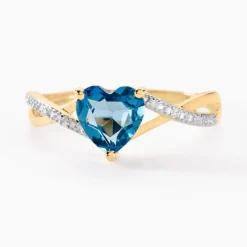 Outlet Histoire d'Or Bague Or Jaune Clothilde Topaze Oxydes De Zirconium or jaune topaze london blue