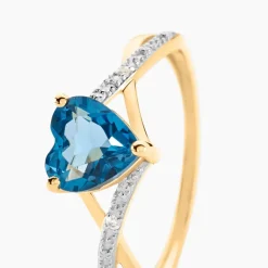 Outlet Histoire d'Or Bague Or Jaune Clothilde Topaze Oxydes De Zirconium or jaune topaze london blue
