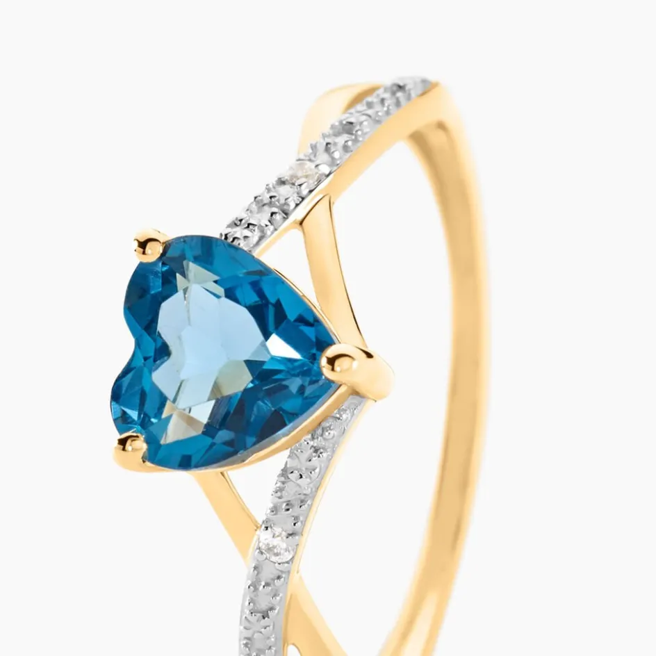 Outlet Histoire d'Or Bague Or Jaune Clothilde Topaze Oxydes De Zirconium or jaune topaze london blue